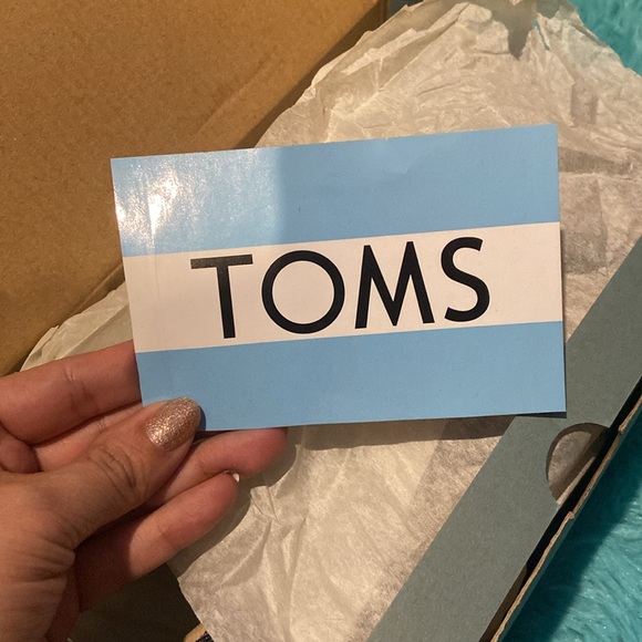 TOMS Black Canvas Denim Sandals - Picture 7 of 7